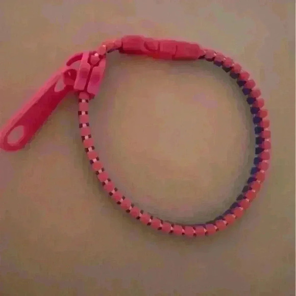 Pink and Blue Zipper Bracelet - Picture 2 of 4
